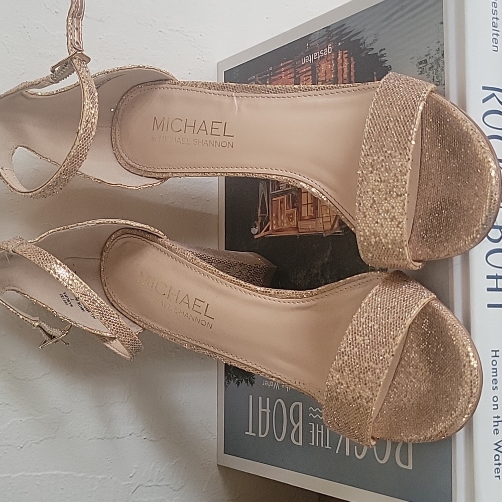 Gold wedge heels- glittery sparkly